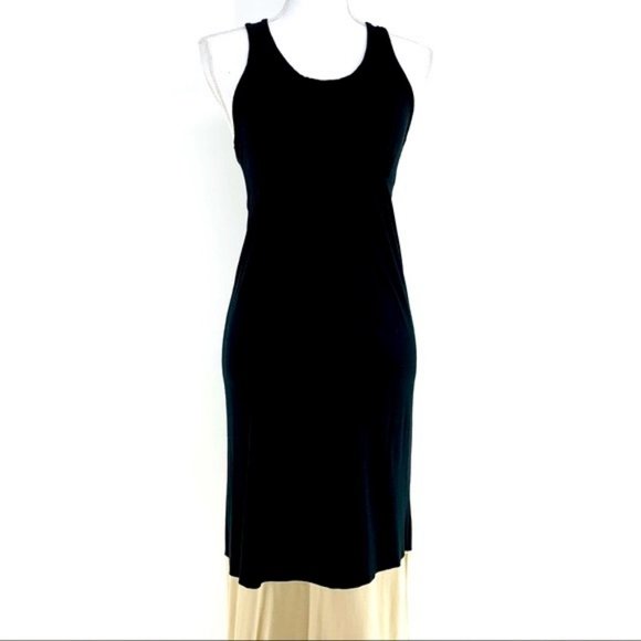 MOSSIMO / Black & Tan - Color Block Maxi Dress / Small - Picture 4 of 11